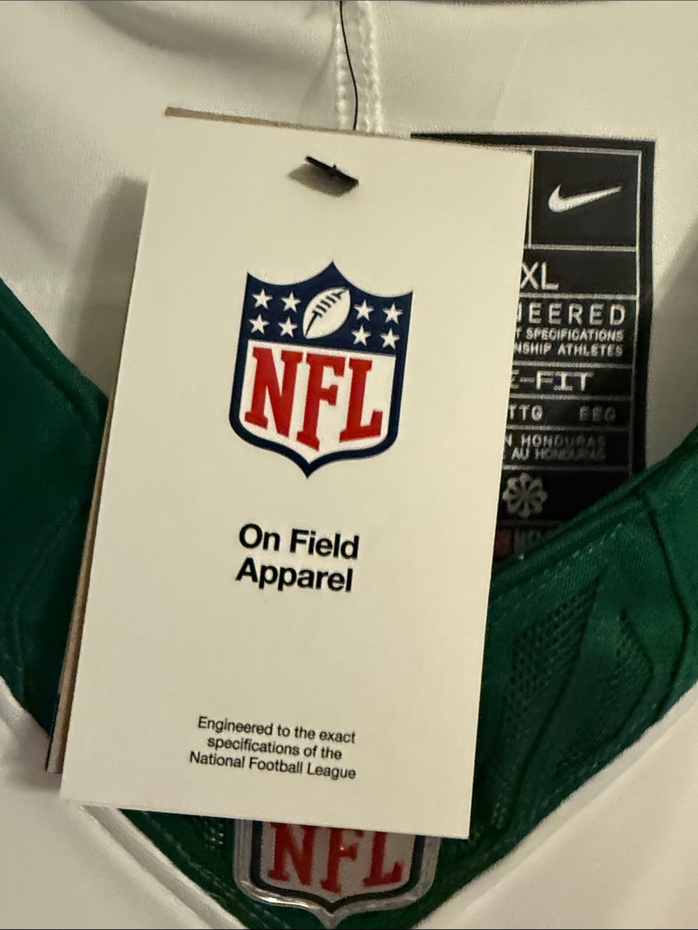 Men's White New York Jets Football Jersey with Green Accents - #1 - Picture 4 of 7